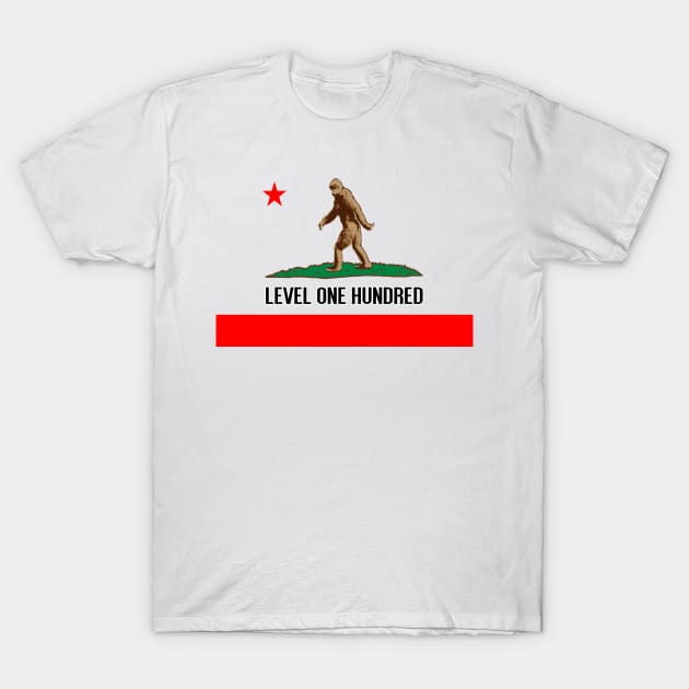 Bigfoot - State Flag - Lv.100 Clothing T-Shirt by Dannylv100